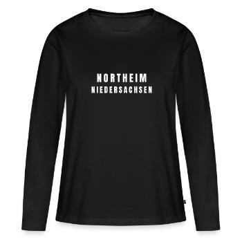Northeim, Basse-Saxe - T-shirt manches longues Premium bio Femme - noir - Devant - Julia (174cm)