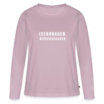 Isernhagen, Basse-Saxe - T-shirt manches longues Premium bio Femme - rose poudré - Devant - Julia (174cm)