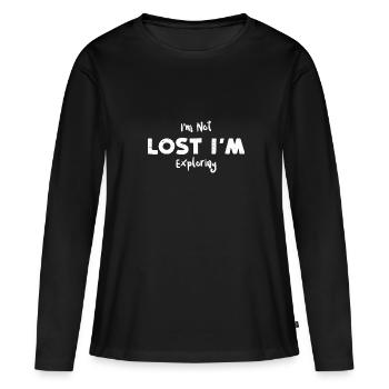 Je ne suis pas perdu, j’explore - T-shirt manches longues Premium bio Femme - noir - Devant - Julia (174cm)
