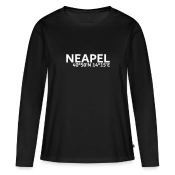 Coordonnées de Naples - T-shirt manches longues Premium bio Femme - noir - Devant - Julia (174cm)