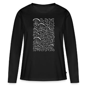 Parapentes blancs - T-shirt manches longues Premium bio Femme - noir - Devant - Julia (174cm)