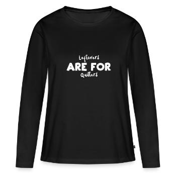 Les restes sont pour les quittants - T-shirt manches longues Premium bio Femme - noir - Devant - Julia (174cm)