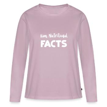 Ham Nutritional Facts - Frauen Premium Bio Langarmshirt - Altrosa - Vorne - Julia (174cm)