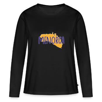 Minorque - T-shirt manches longues Premium bio Femme - noir - Devant - Julia (174cm)