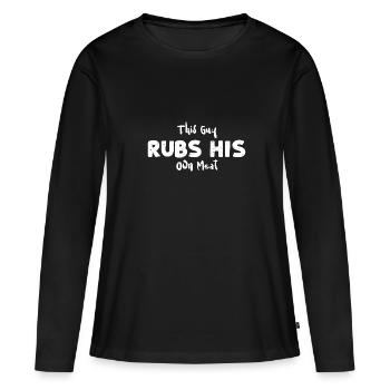 Ce type frotte sa propre viande - BBQ - T-shirt manches longues Premium bio Femme - noir - Devant - Julia (174cm)
