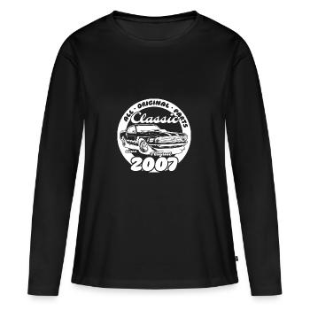 18. Geburtstag - Klassiker Musclecar 08/2007 - Frauen Premium Bio Langarmshirt - Schwarz - Vorne - Julia (174cm)