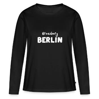 Kreuzberg Berlin - Berlin - T-shirt manches longues Premium bio Femme - noir - Devant - Julia (174cm)