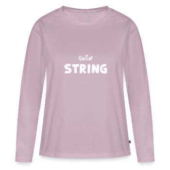 Guitar String - Guitar - Women's Premium Organic Long Sleeve Shirt - dusky pink - Front - Julia (174cm)
