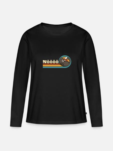 Lustige Katze - Frauen Premium Bio Langarmshirt - Schwarz