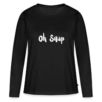 Oh Snap - Corail - T-shirt manches longues Premium bio Femme - noir - Devant - Julia (174cm)