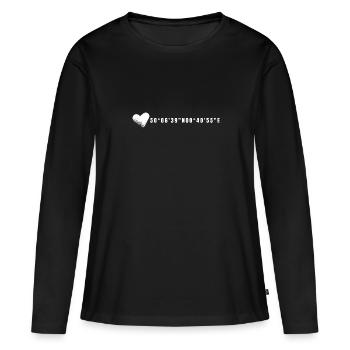 Frankfurt am Main Heart coordinates - Women's Premium Organic Long Sleeve Shirt - black - Front - Julia (174cm)