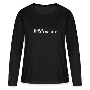 Coordonnées de Calgary, Canada - T-shirt manches longues Premium bio Femme - noir - Devant - Julia (174cm)