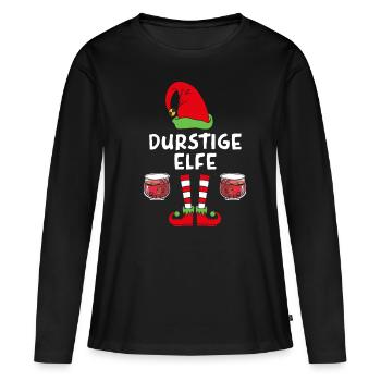 Durstige Elfe - Frauen Premium Bio Langarmshirt - Schwarz - Vorne - Julia (174cm)