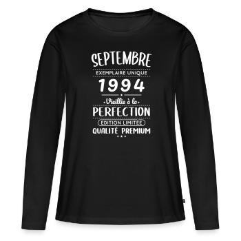 30th Anniversary - September 1994 Perfection - Women's Premium Organic Long Sleeve Shirt - black - Front - Julia (174cm)