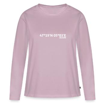 Dijon Koordinaten - Frauen Premium Bio Langarmshirt - Altrosa - Vorne - Julia (174cm)
