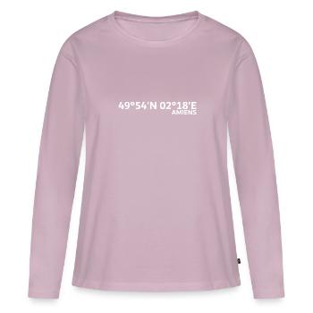 Amiens Coordinates - Women's Premium Organic Long Sleeve Shirt - dusky pink - Front - Julia (174cm)