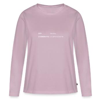 San Jose California USA Koordinaten - Frauen Premium Bio Langarmshirt - Altrosa - Vorne - Julia (174cm)