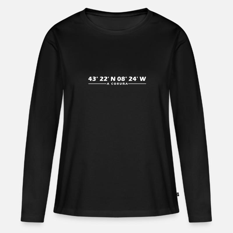 A Coruña coordinates - Women's Premium Organic Long Sleeve Shirt - black