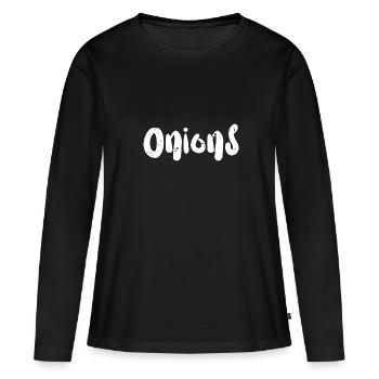 Onions - Vegetables - Women's Premium Organic Long Sleeve Shirt - black - Front - Julia (174cm)