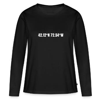 Coordonnées Springfield, Massachusetts, États-Unis - T-shirt manches longues Premium bio Femme - noir - Devant - Julia (174cm)
