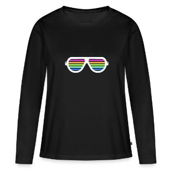 fête au néon - T-shirt manches longues Premium bio Femme - noir - Devant - Julia (174cm)