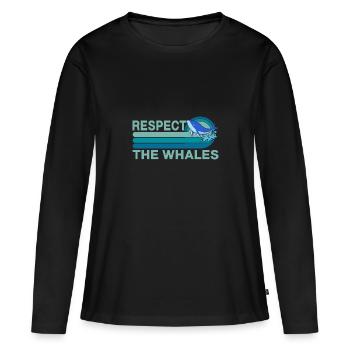 Respectez le design rétro de The Whales Whale Lover - T-shirt manches longues Premium bio Femme - noir - Devant - Julia (174cm)