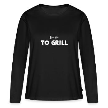 Licence de grillade - BBQ - T-shirt manches longues Premium bio Femme - noir - Devant - Julia (174cm)