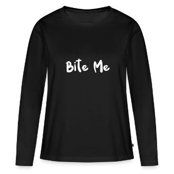 Bite Me - Plants - Frauen Premium Bio Langarmshirt - Schwarz - Vorne - Julia (174cm)