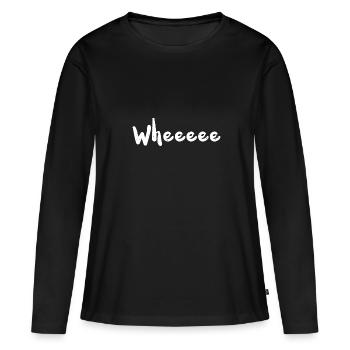 Wheeeeee - Corail - T-shirt manches longues Premium bio Femme - noir - Devant - Julia (174cm)