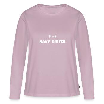 Proud Navy Sister - Sister - Frauen Premium Bio Langarmshirt - Altrosa - Vorne - Julia (174cm)