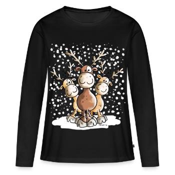 Elch Friends - Frauen Premium Bio Langarmshirt - Schwarz - Vorne - Julia (174cm)