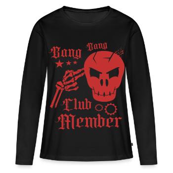 Membre du Bang Bang Club - T-shirt manches longues Premium bio Femme - noir - Devant - Julia (174cm)