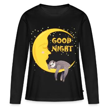 Bonne nuit, paresseux - T-shirt manches longues Premium bio Femme - noir - Devant - Julia (174cm)