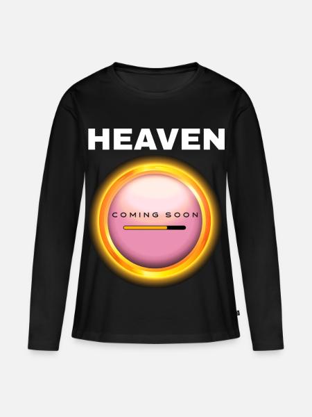 Heaven Coming Soon - Jesus kommt bald - Frauen Premium Bio Langarmshirt - Schwarz