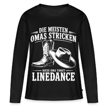 Grandma Dancing LineDance - Women's Premium Organic Long Sleeve Shirt - black - Front - Julia (174cm)