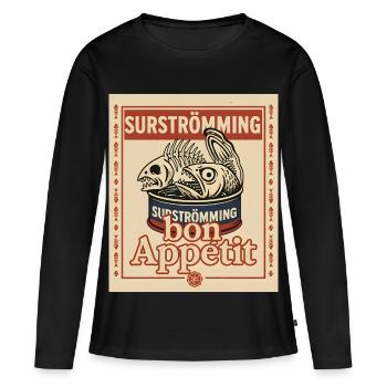 Surströmming Défi Audacieux - T-shirt manches longues Premium bio Femme - noir - Devant - Julia (174cm)
