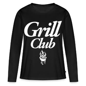 Grill Club - T-shirt manches longues Premium bio Femme - noir - Devant - Julia (174cm)