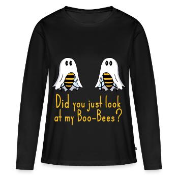 Boobees Boobs drôle de dicton - T-shirt manches longues Premium bio Femme - noir - Devant - Julia (174cm)