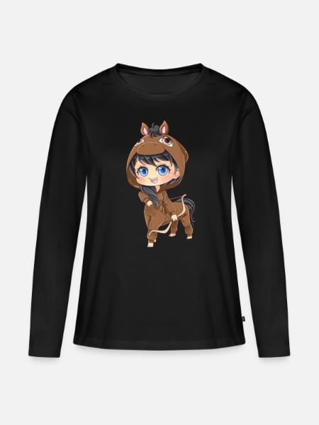 MOSBIES Protect Horoscope Zodiac Gift - Ekologiczna damska koszulka z długim rękawem Premium - czarny