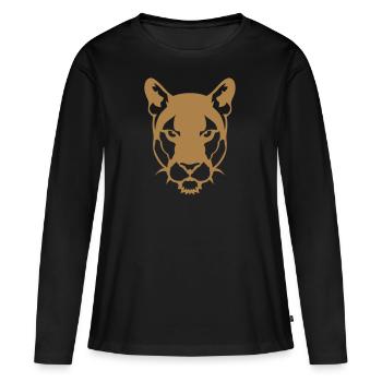 panthere animal sauvage 306 - T-shirt manches longues Premium bio Femme - noir - Devant - Julia (174cm)