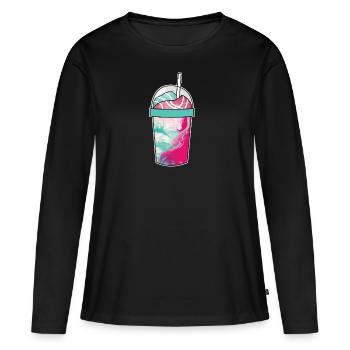 Milkshake Space - T-shirt manches longues Premium bio Femme - noir - Devant - Julia (174cm)
