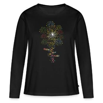 Silvester Feuerwerk - Frauen Premium Bio Langarmshirt - Schwarz - Vorne - Julia (174cm)