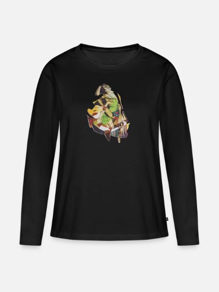 Oh! - Frauen Premium Bio Langarmshirt - Schwarz