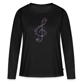 Note de musique - T-shirt manches longues Premium bio Femme - noir - Devant - Julia (174cm)