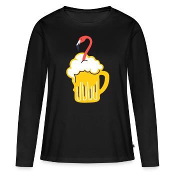 Flamingo - T-shirt manches longues Premium bio Femme - noir - Devant - Julia (174cm)