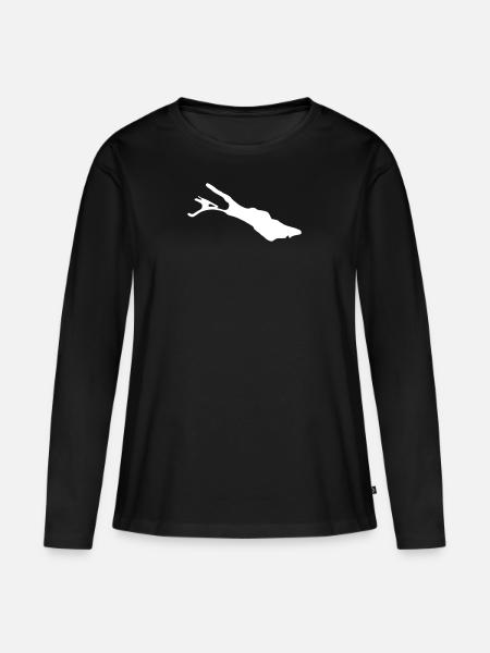 Bodensee - Frauen Premium Bio Langarmshirt - Schwarz