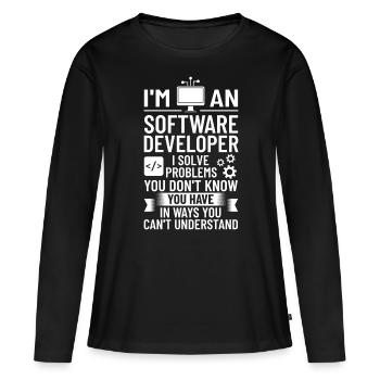 Software Development Software Developer Developer - Women's Premium Organic Long Sleeve Shirt - black - Front - Julia (174cm)