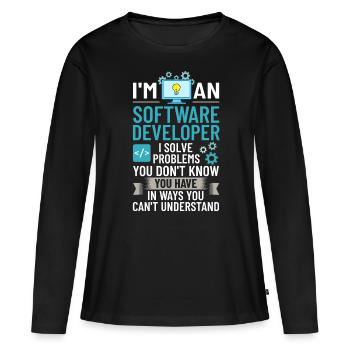 Software Development Software Developer Developer - Women's Premium Organic Long Sleeve Shirt - black - Front - Julia (174cm)