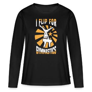 Gymnastik Turnen Barren Trampolin Ringe Turner - Frauen Premium Bio Langarmshirt - Schwarz - Vorne - Julia (174cm)