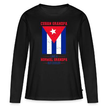 Cuba - T-shirt manches longues Premium bio Femme - noir - Devant - Julia (174cm)